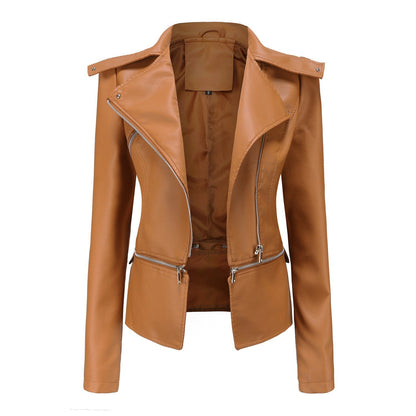 Classic Women's Leather Biker Jacket - EasyApparels