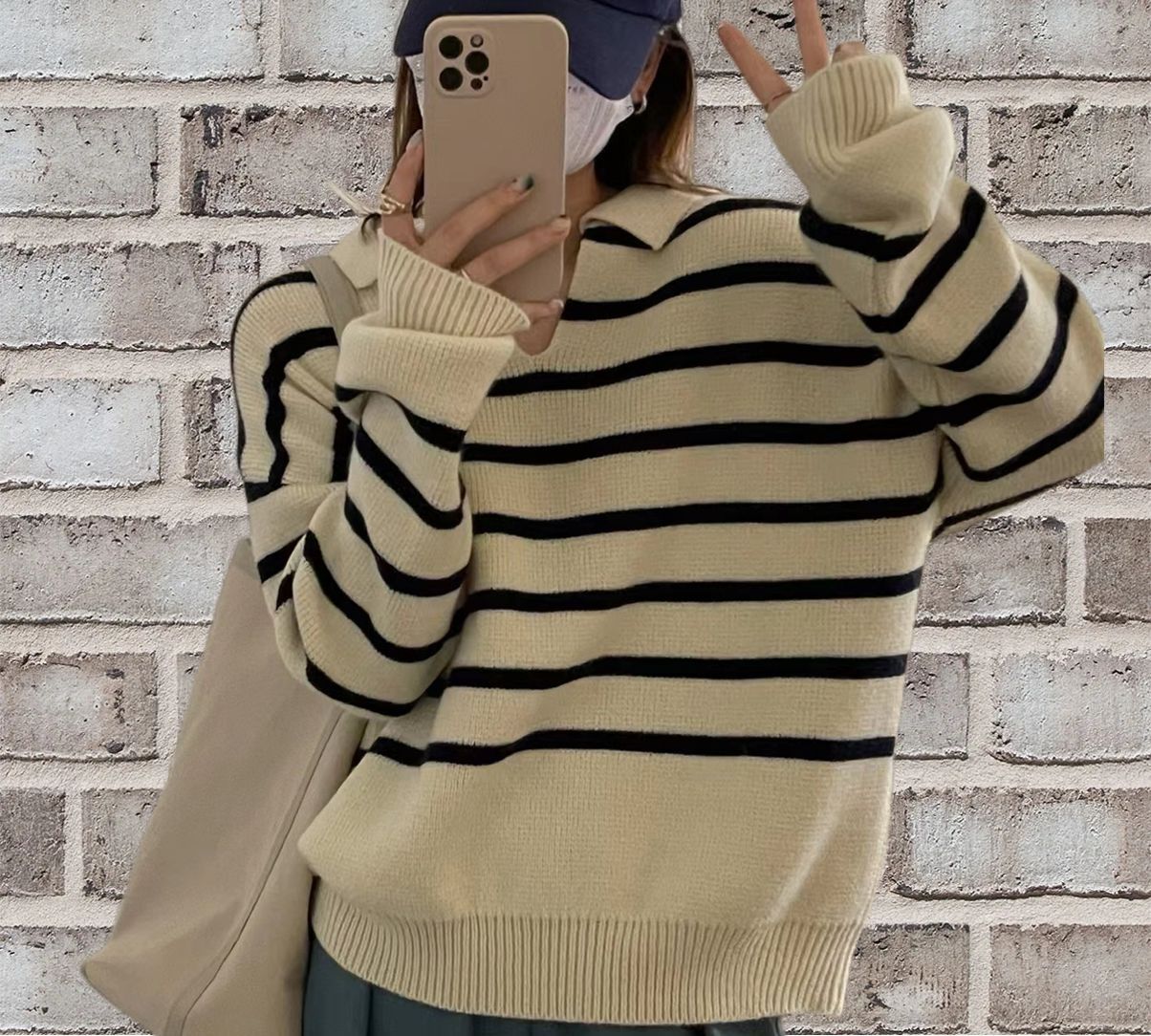 Cozy Women's Striped Pullover Sweater