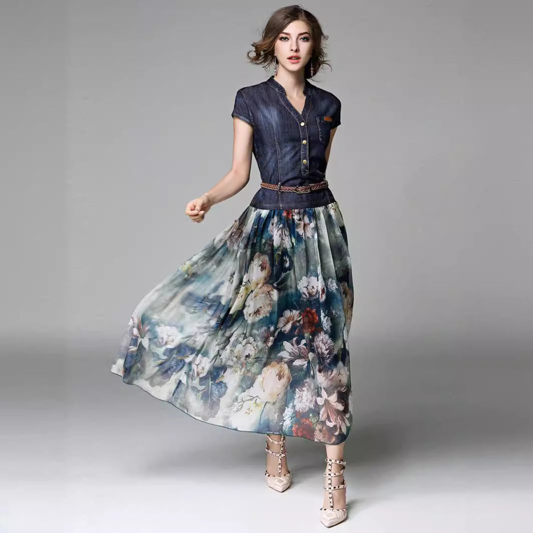 Casual Long V-Neck Summer Dress for Women