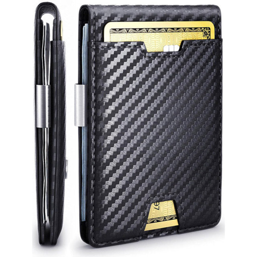 Thin Leather Wallet with Cash Clip - Vossary