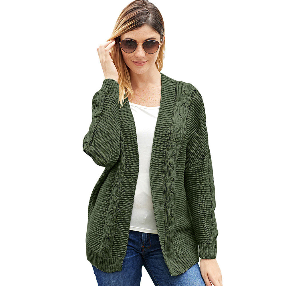 Cozy Oversized Open Front Cable Knit Cardigan
