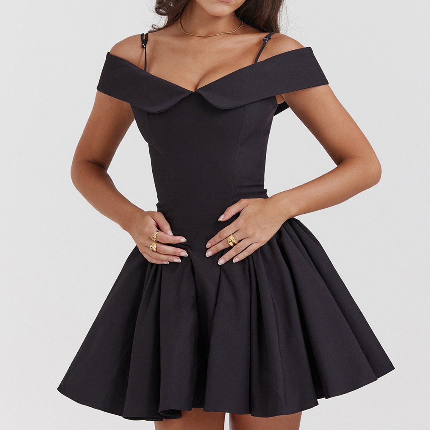 Women's Off The Shoulder A-Line Fitted Dress