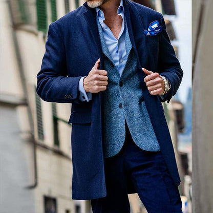 Slim Fit Men's Wool Overcoat