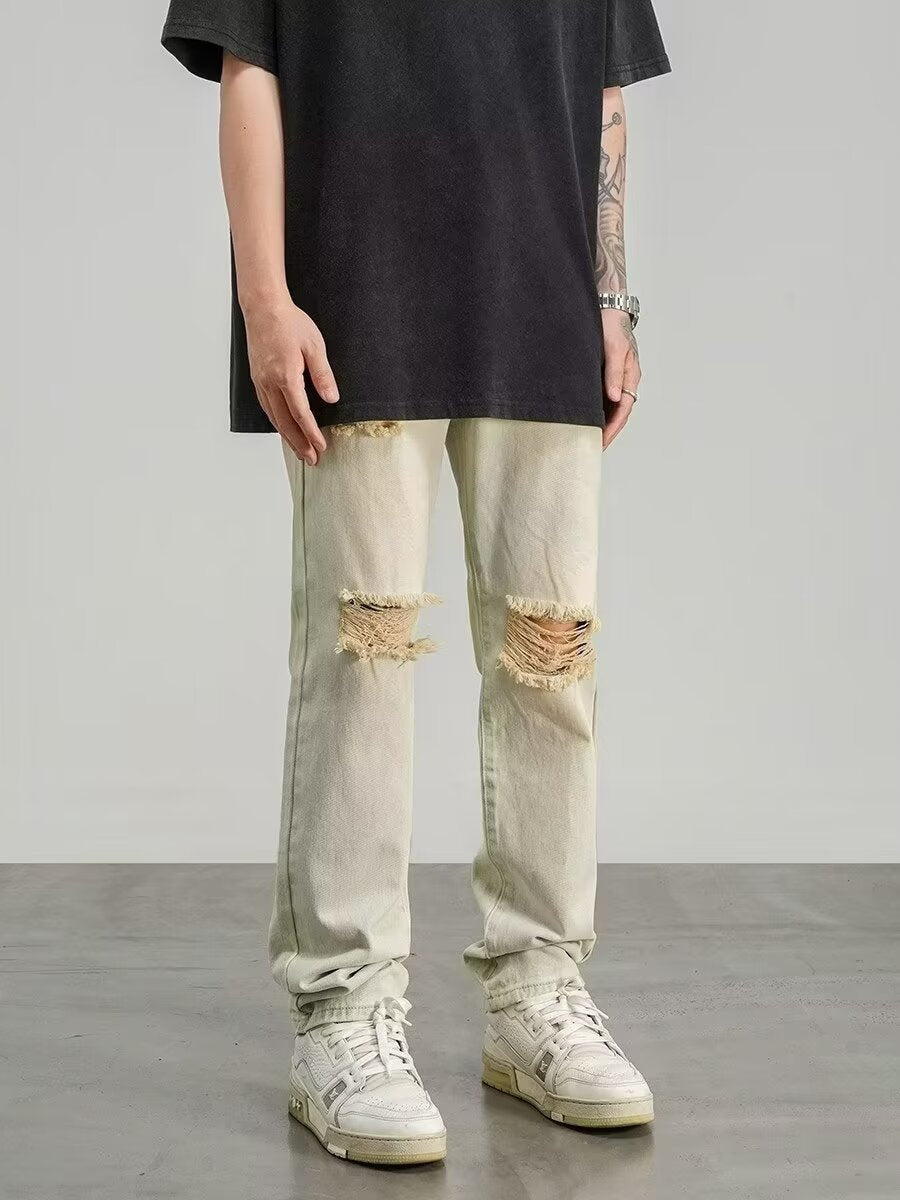 Trendy Slim Fit Ripped Mens Jeans