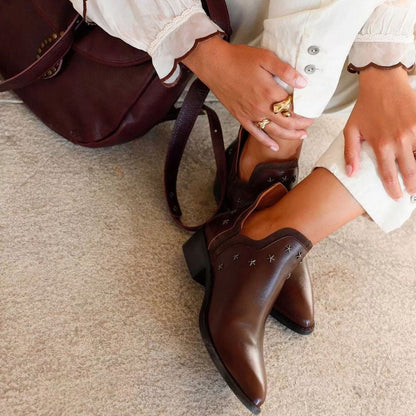 Embroidered Cowboy Ankle Boots