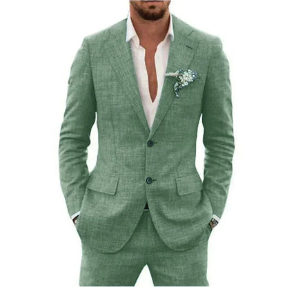 Slim Fit Linen Suit for Men