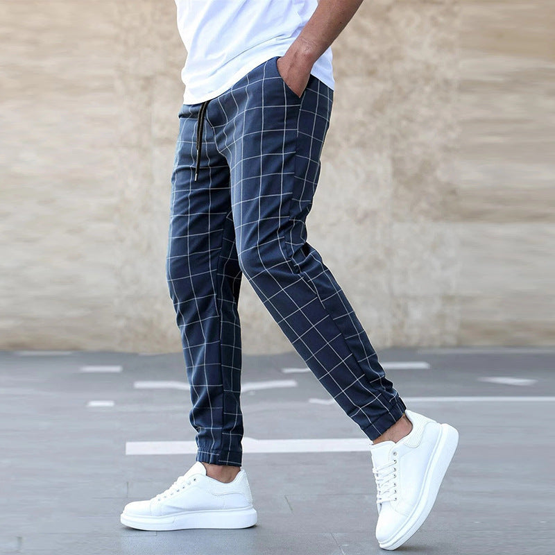 Comfortable Men's Check Jogger Pants