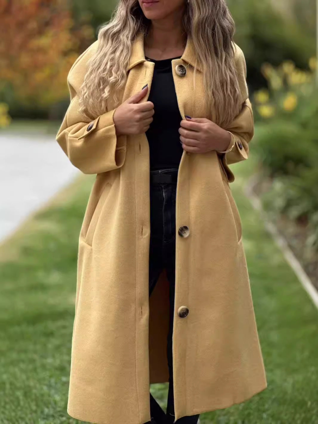Casual Women's Oversized Button Coat - EasyApparels
