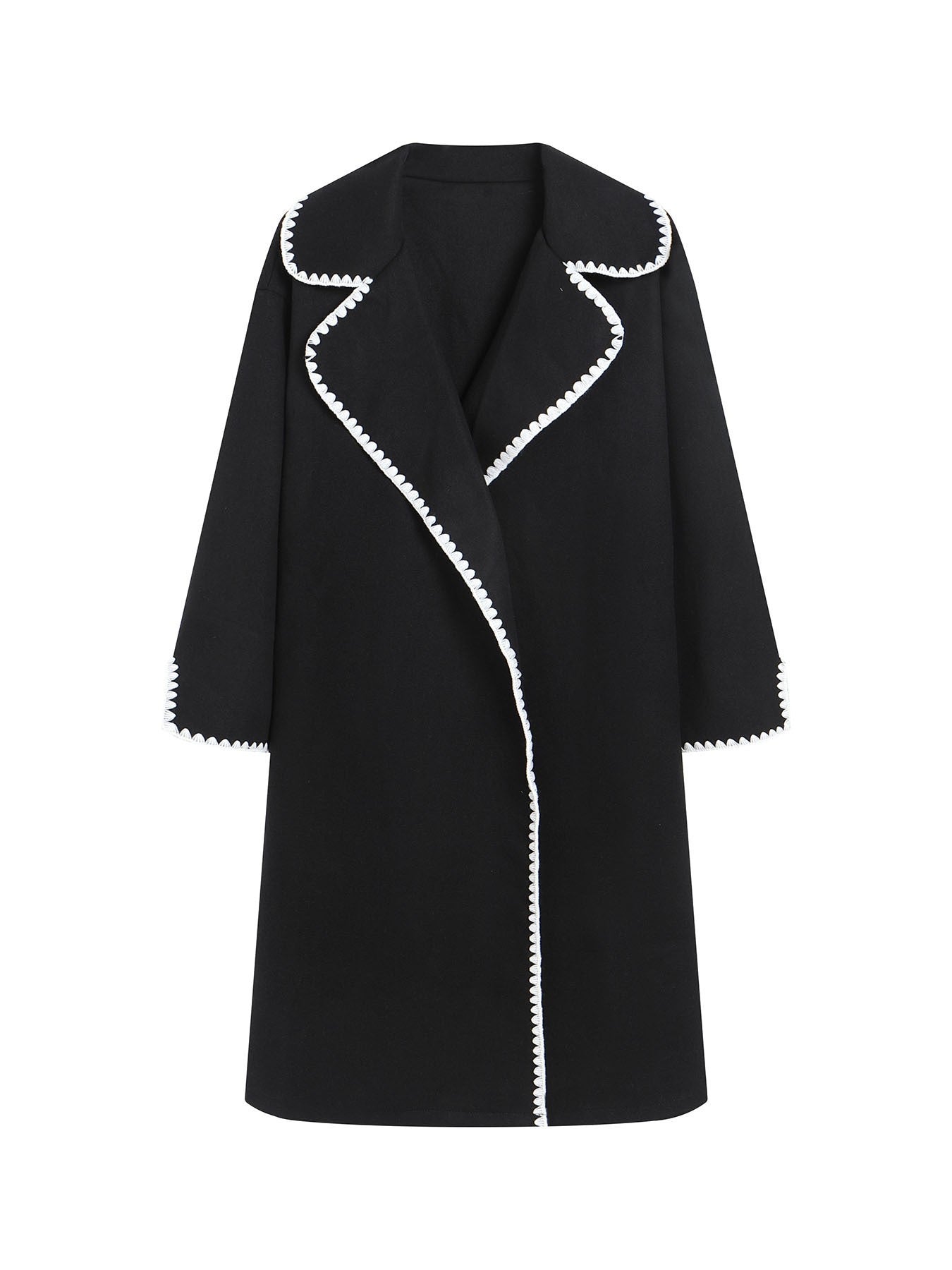 Relaxed Fit Women's Wool Open Front Jacket - EasyApparels