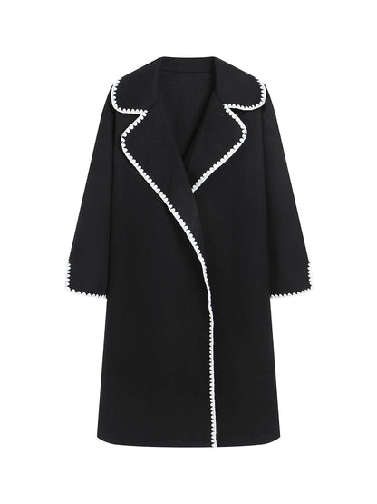 Relaxed Fit Women's Wool Open Front Jacket - EasyApparels