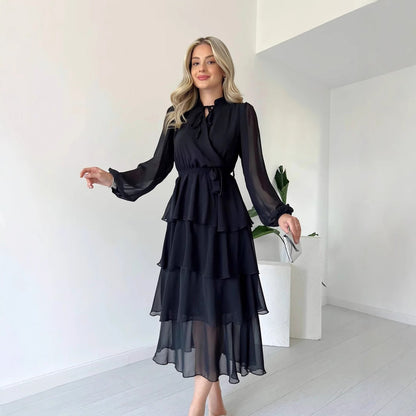 Elegant Chiffon Midi Dress for Women - EasyApparels