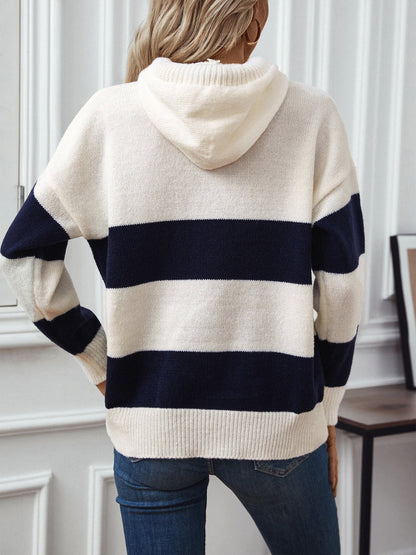 Casual Multicolor Hooded Sweatshirt