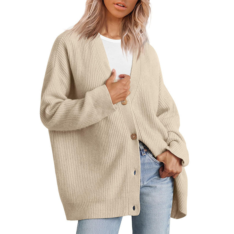 Classic Women's Horizontal Button Cardigan Sweater