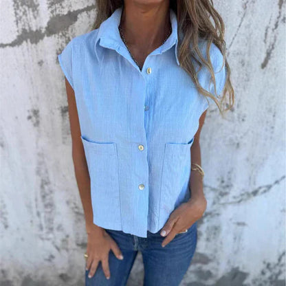Casual Women's Tank Top with Button Front - EasyApparels