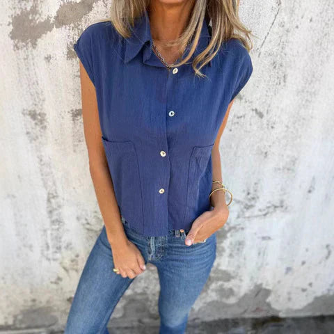 Casual Women's Tank Top with Button Front