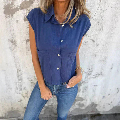 Casual Women's Tank Top with Button Front