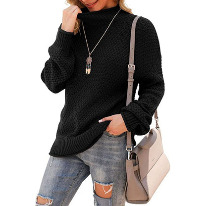 Soft Women's Knit Turtleneck Sweater Top