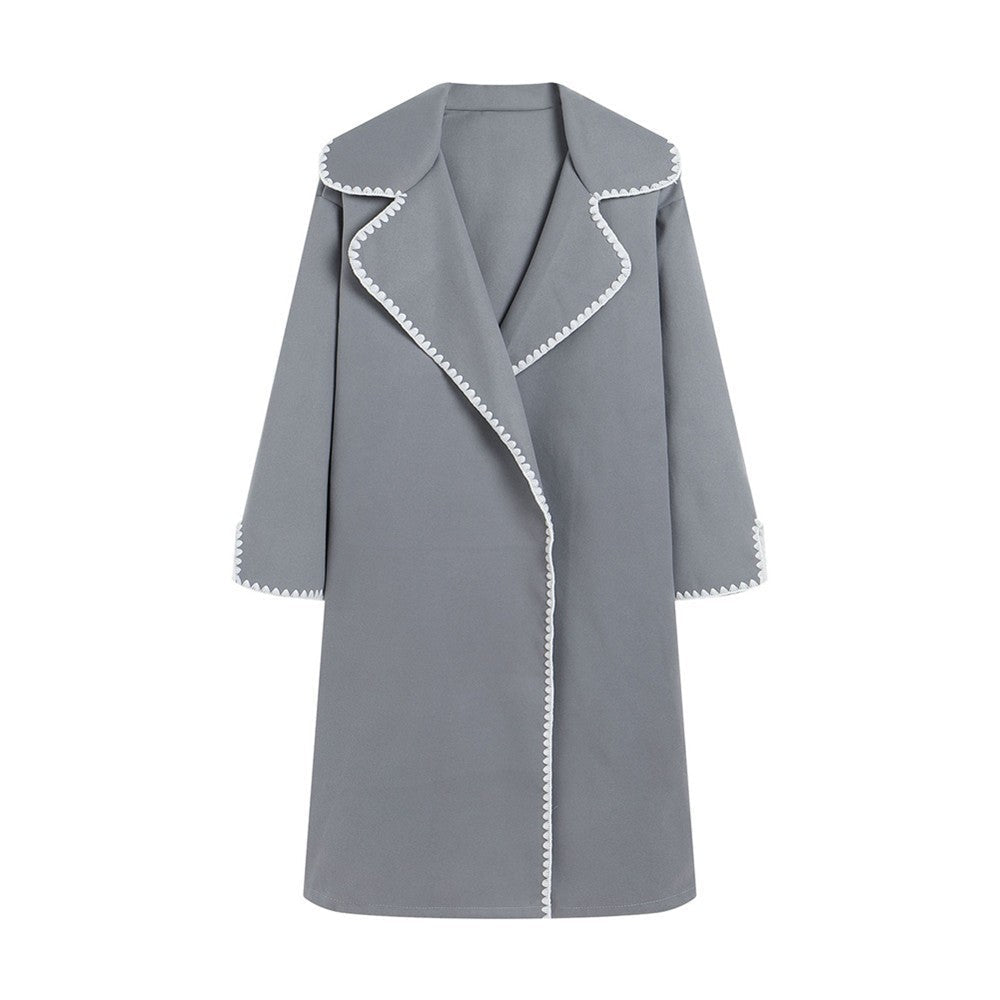 Relaxed Fit Women's Wool Open Front Jacket