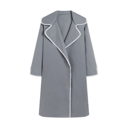 Relaxed Fit Women's Wool Open Front Jacket