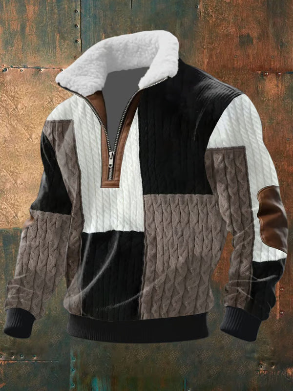 Plush Sweater with Fuzzy High Collar - Vossary