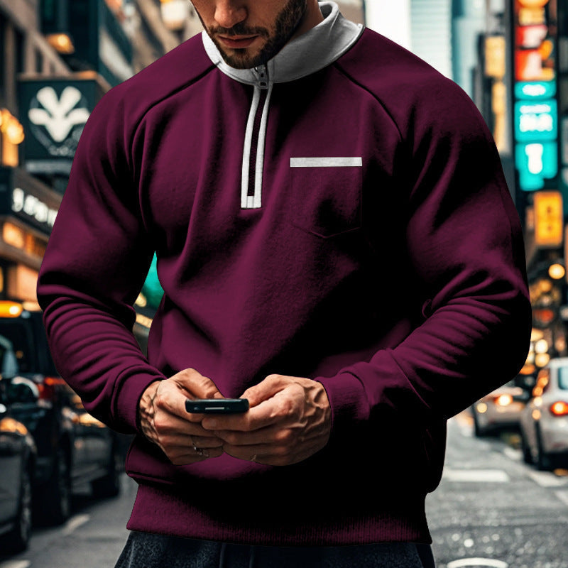 Classic Fit Mens Zipper Sweatshirt