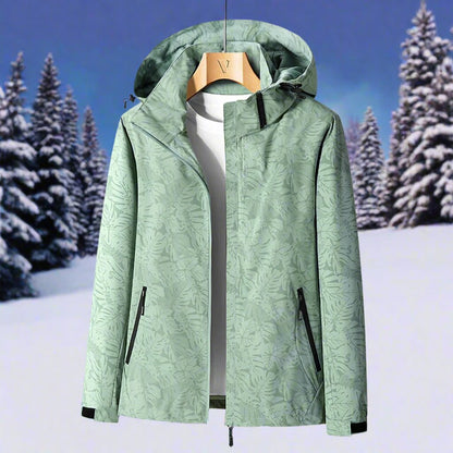 Waterproof Hooded Women's Jacket with Zip Front