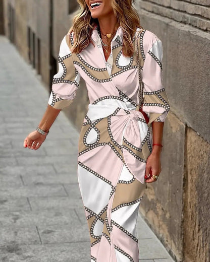 Chic V-Neck Sundress with Sleeves