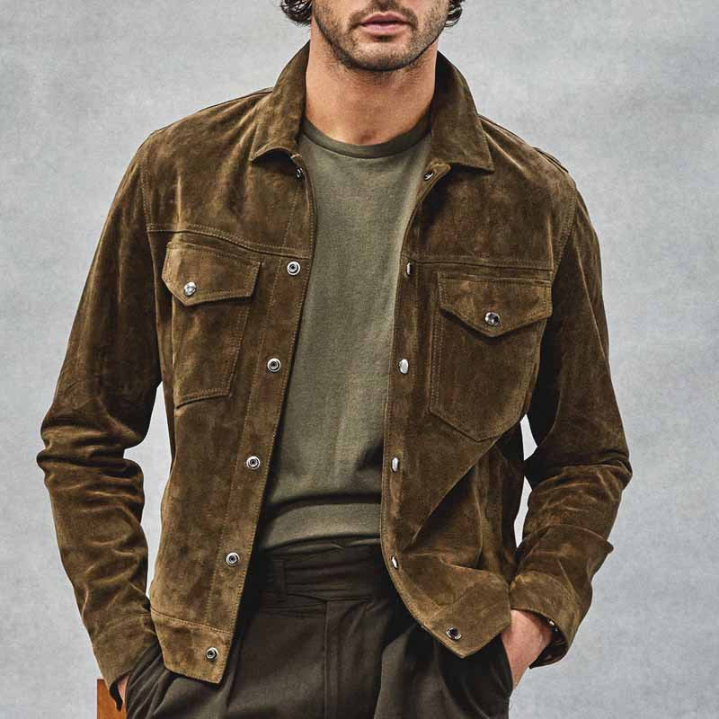 Classic Corduroy Mens Jacket with Button Front - EasyApparels