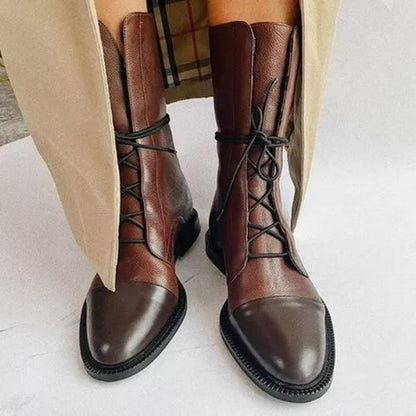 Classic Women's Ankle Leather Boots - EasyApparels