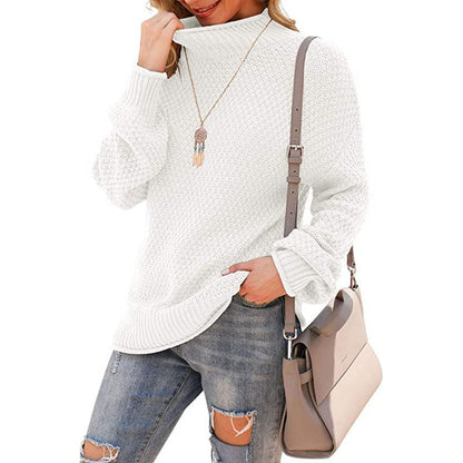 Soft Women's Knit Turtleneck Sweater Top - EasyApparels