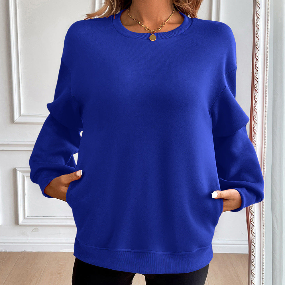 Comfortable Women's Crew Neck Long Sleeve Top