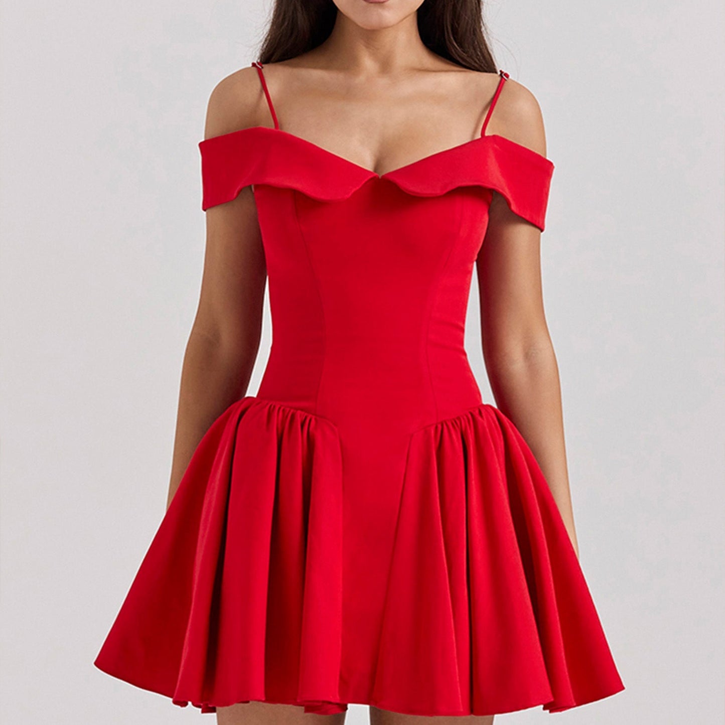 Women's Off The Shoulder A-Line Fitted Dress