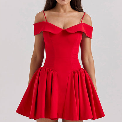 Women's Off The Shoulder A-Line Fitted Dress