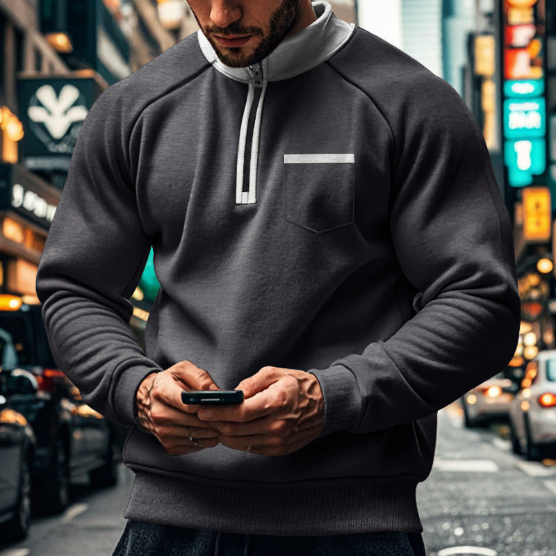 Classic Fit Mens Zipper Sweatshirt