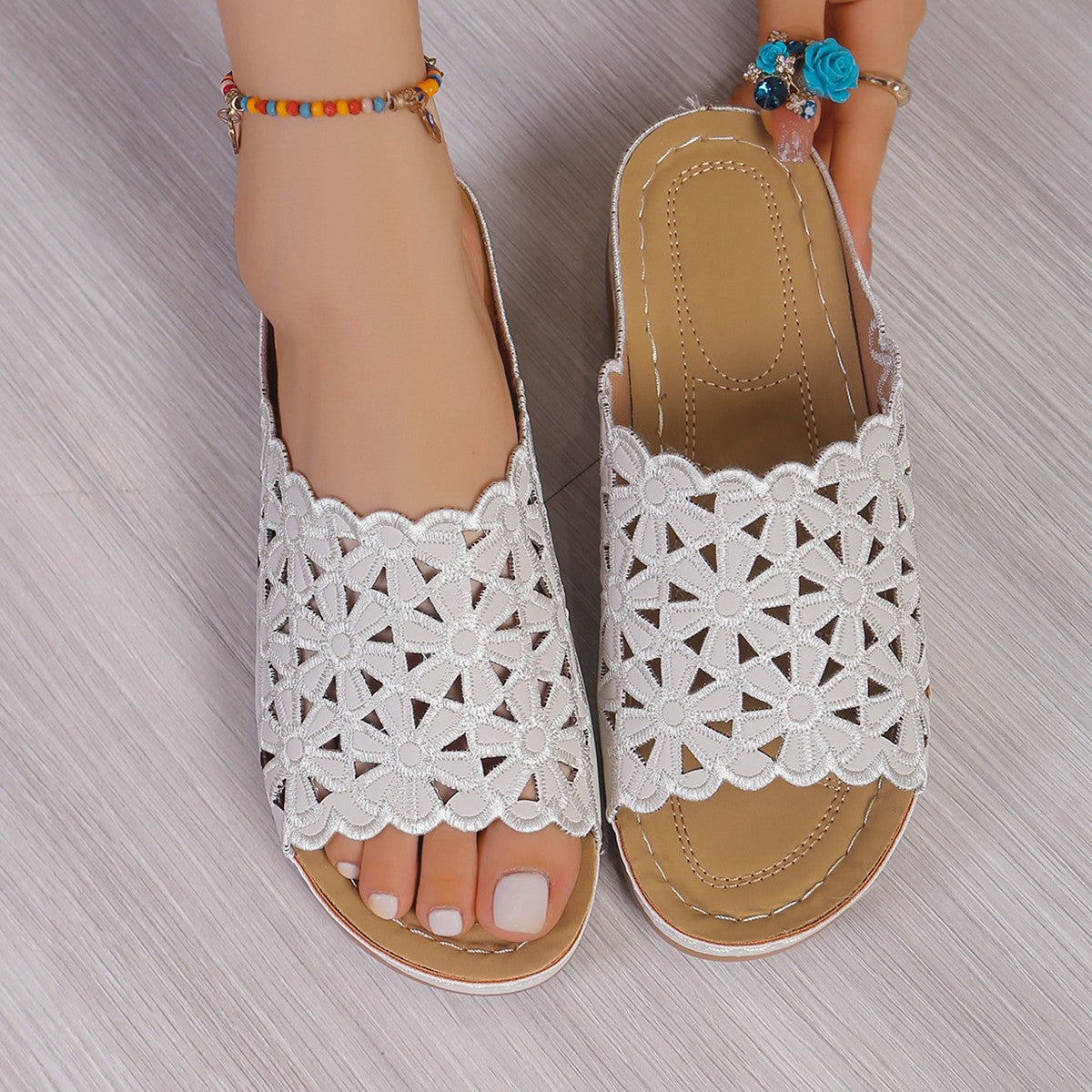 Women's Comfortable Floral Slide Sandals