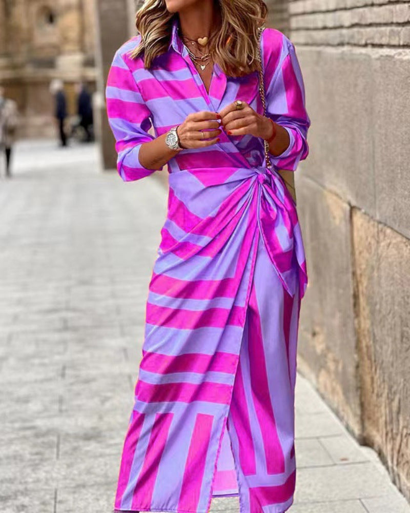 Chic V-Neck Sundress with Sleeves