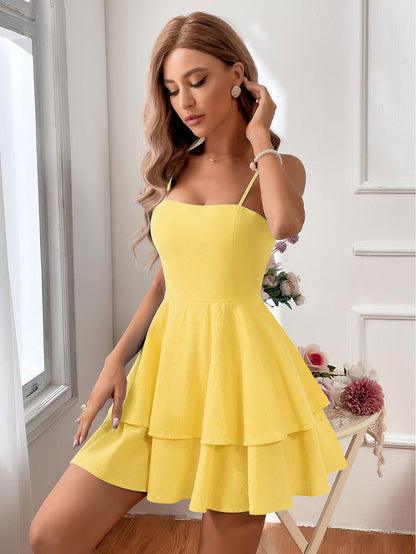 Women's Backless Ruffle Summer Dress