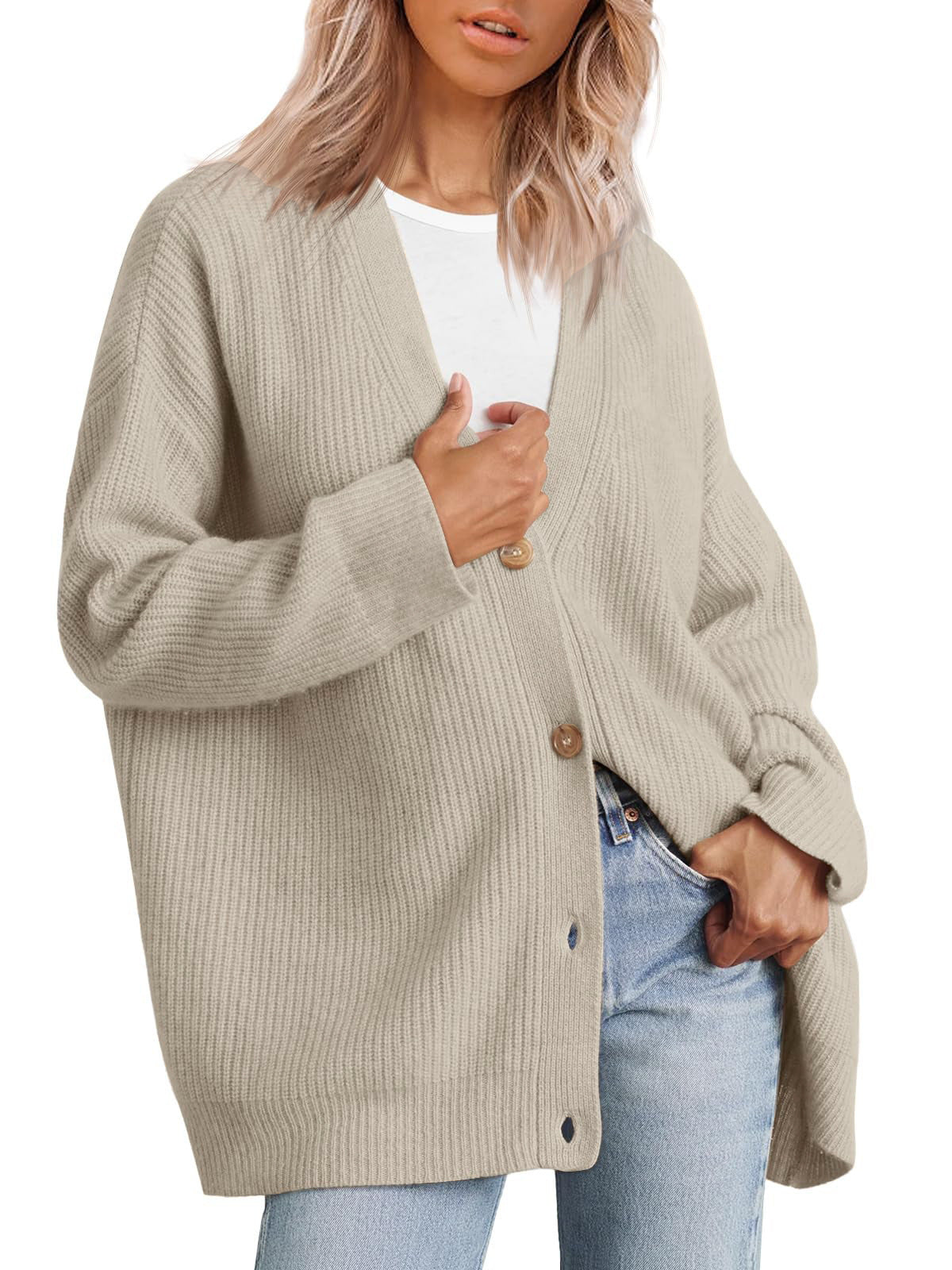 Classic Women's Horizontal Button Cardigan Sweater