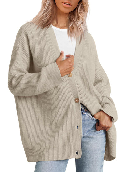 Classic Women's Horizontal Button Cardigan Sweater