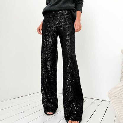 Glittering Full Length Women's Evening Pants