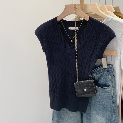 Comfortable Womens Cable Knit Vest - EasyApparels