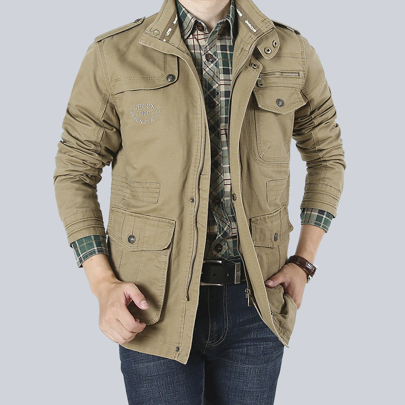 Casual Mens Jacket with Pockets and Ventilation