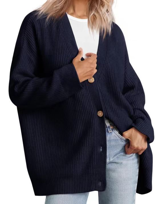 Classic Women's Horizontal Button Cardigan Sweater