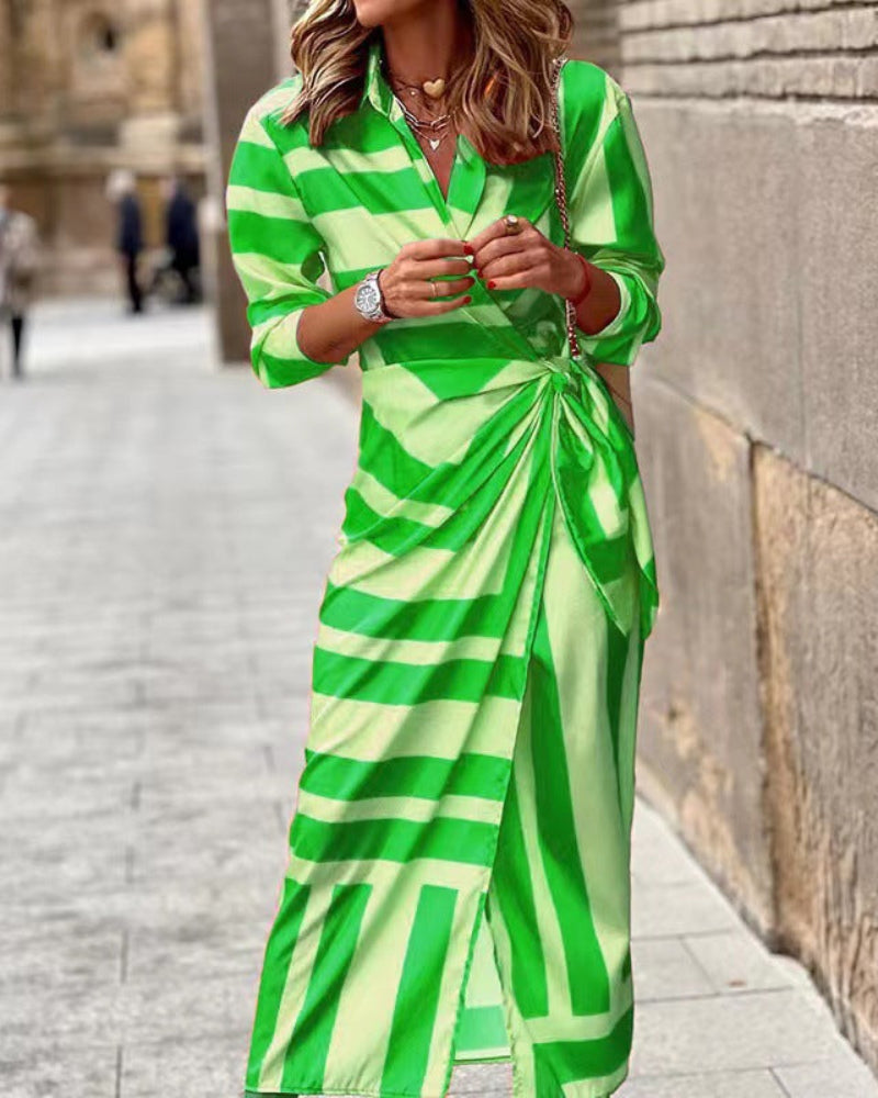 Chic V-Neck Sundress with Sleeves