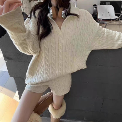 Cozy Cable Knit Women's 2-Piece Sweater Set