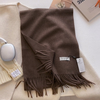 Cozy Lightweight Fringe Scarf Wrap - Vossary