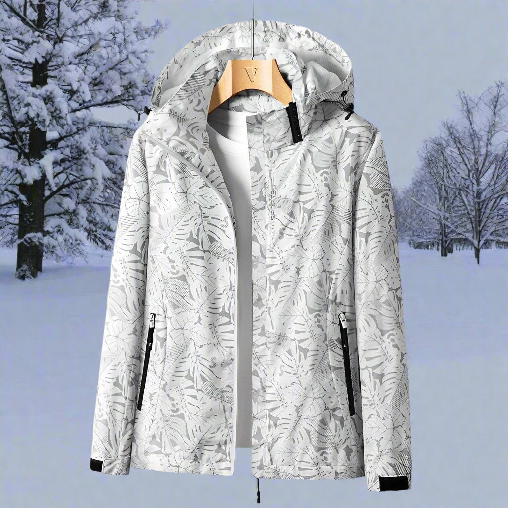 Waterproof Hooded Women's Jacket with Zip Front