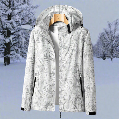 Waterproof Hooded Women's Jacket with Zip Front
