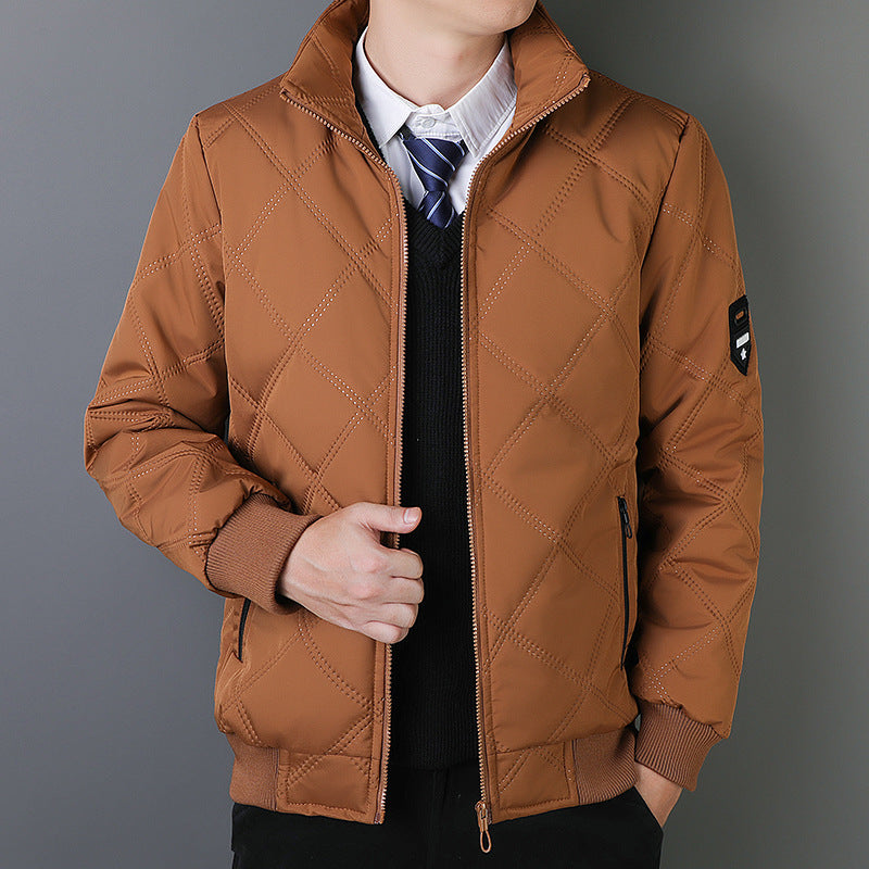 Warm Quilted Mens Jacket with Zip Closure