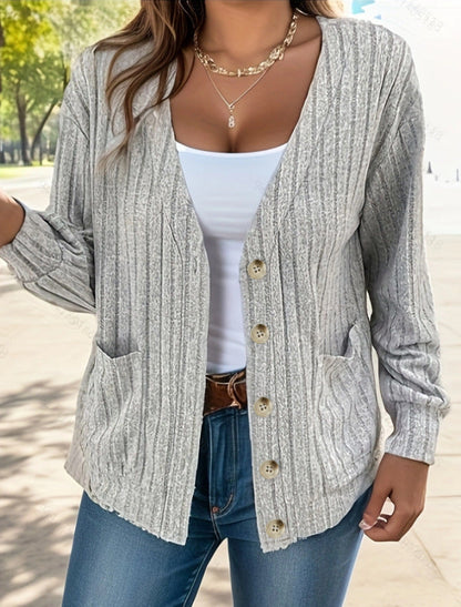 Cozy Women's Cardigan with Pockets - EasyApparels
